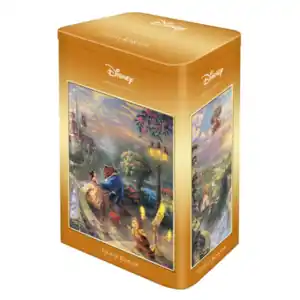 Puzzle T. Kinkade, 500 Teile, in Metalldose, Disney, Die Schöne und das Biest