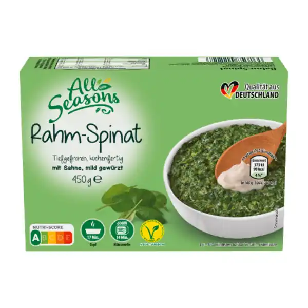 Bild 1 von ALL SEASONS Rahmspinat 450g