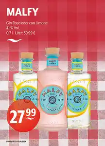 MALFY Gin Rosa oder con Limone 41 % Vol.