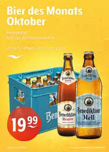 Bier des Monats Oktober Benediktiner Hell oder Weissbier Naturtrüb