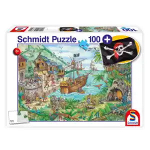 Puzzle In der Piratenbucht, 100 Teile, mit Piratenflagge