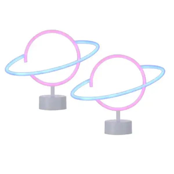 Bild 1 von LED-Neon-Tischleuchte Saturn, 2er Set