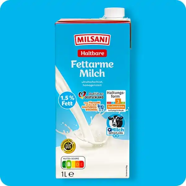 Bild 1 von MILSANI H-Milch, Fettarme Milch