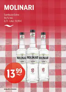 MOLINARI Sambuca Extra 40 % Vol.