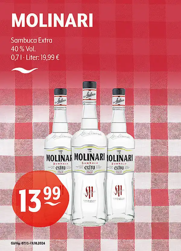 Bild 1 von MOLINARI Sambuca Extra 40 % Vol.