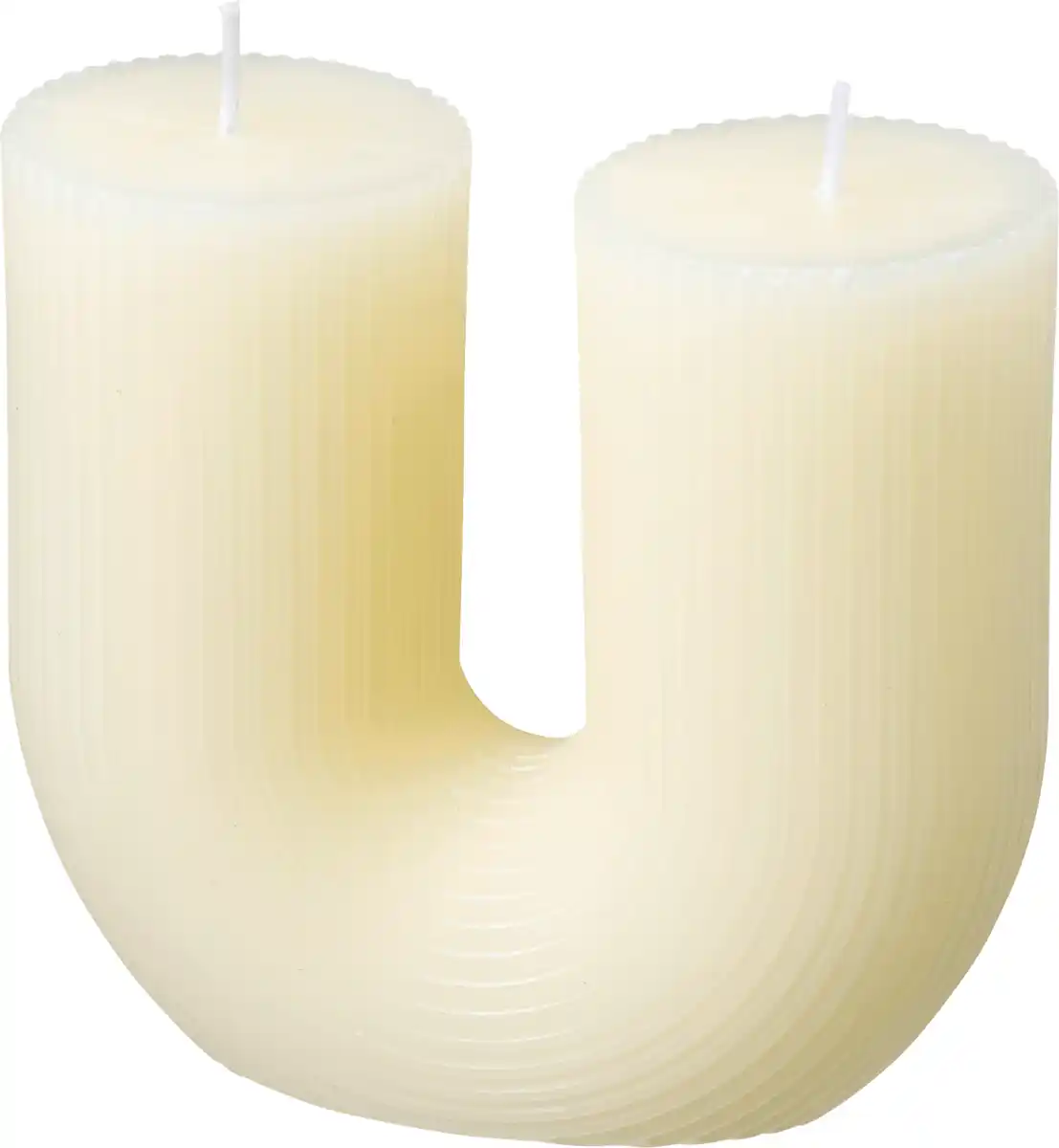Bild 1 von Dekorieren & Einrichten Kerze in U-Form, geriffelt/weiß (12x5,2x11cm)