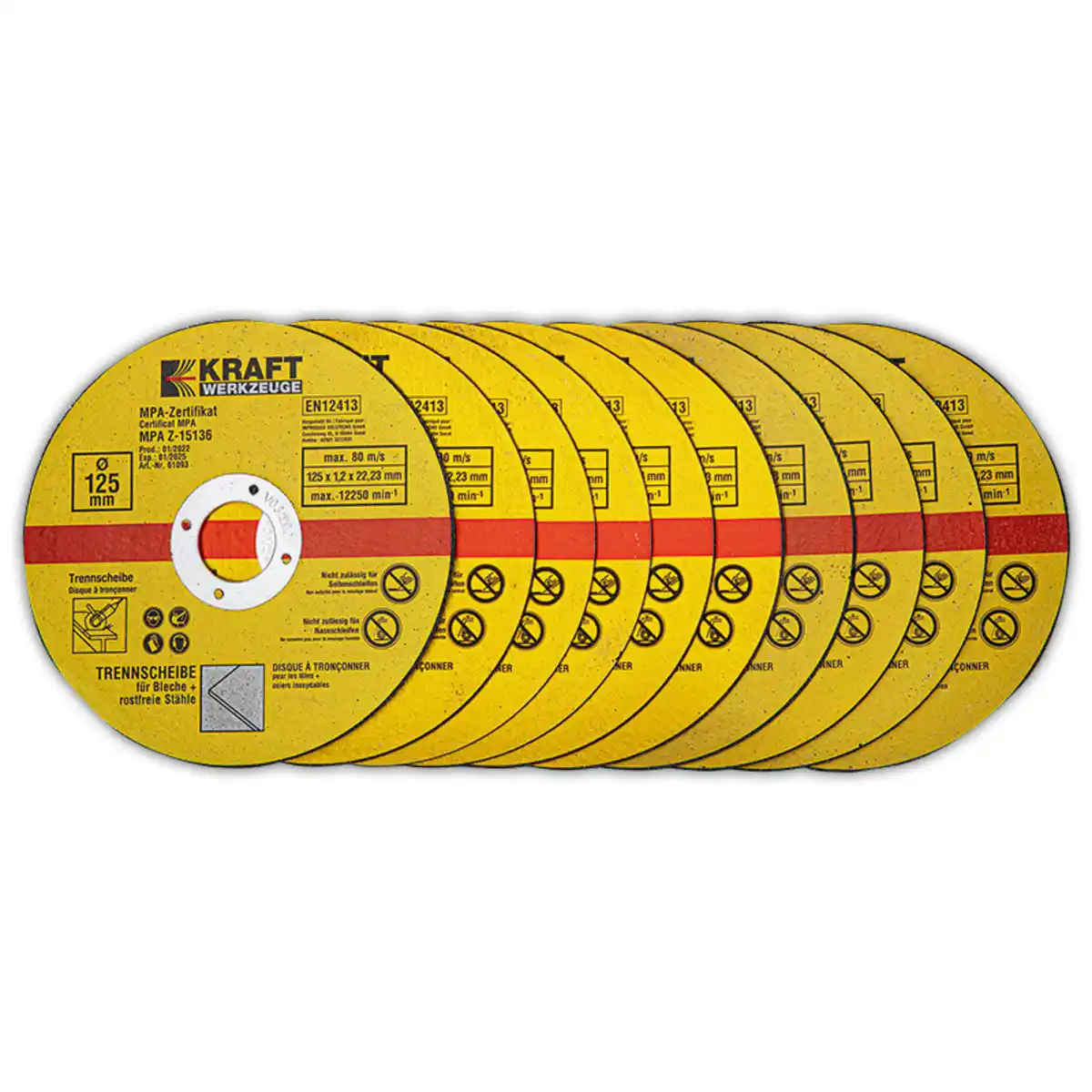 Bild 1 von Kraft Werkzeuge Trenn-/ Schruppscheiben-Set 11tlg. Ø 125 mm