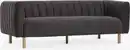 Bild 1 von Sofa MAGLEBY 3-Sitzer Stoff dunkelbraun/ eichenfarben