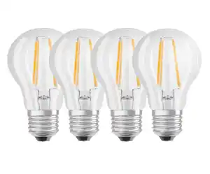 Osram LED Leuchtmittel Classic A60 E27 6,5 W warmweiß 4er Pack