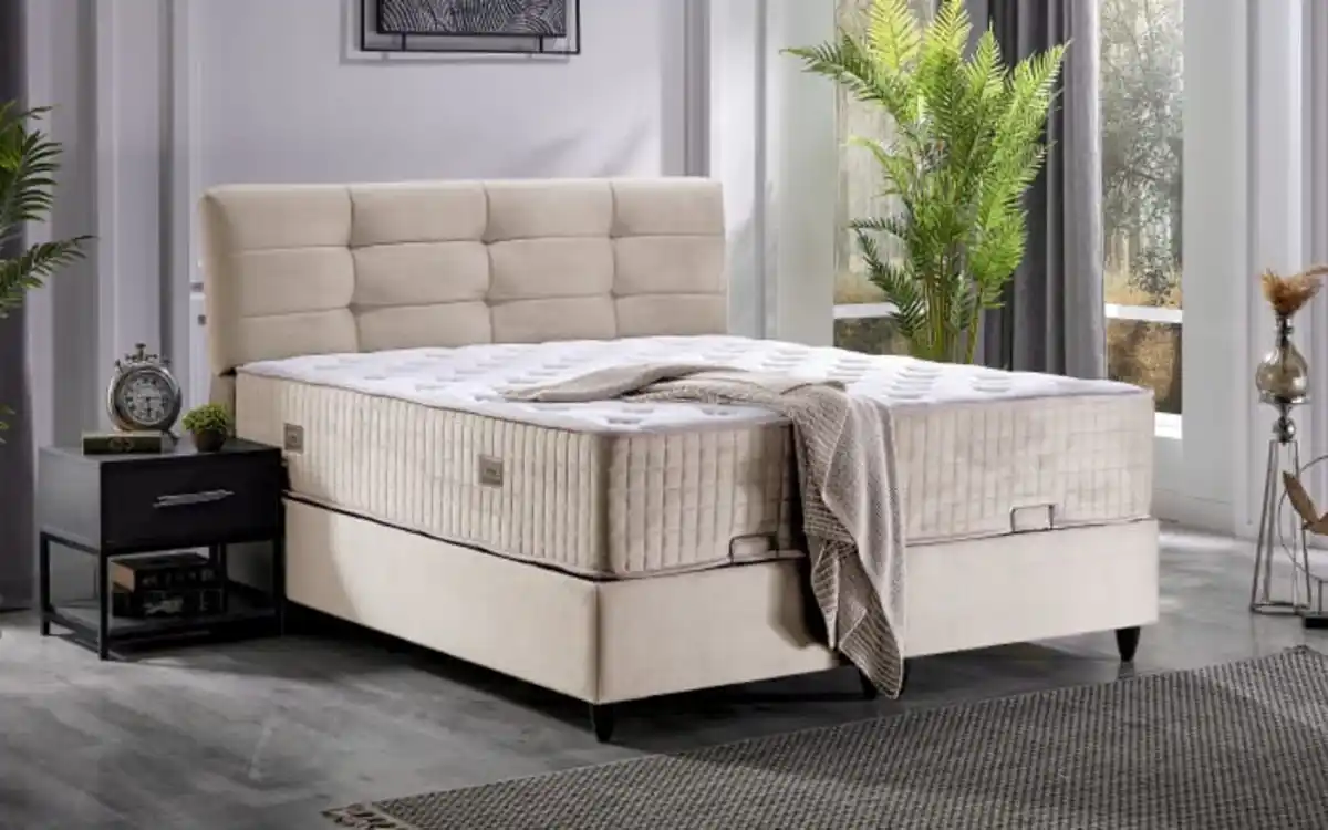 Bild 1 von HPI - Polsterbett Naomi, beige, 180 x 200 cm, inkl. Bettkasten