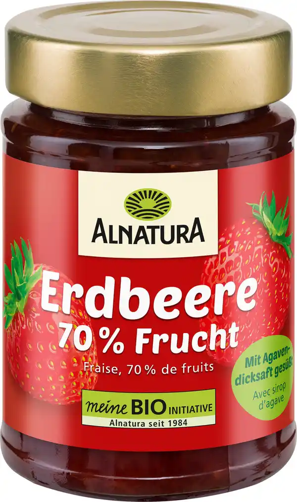 Bild 1 von Alnatura Bio Fruchtaufstrich Erdbeere mit Agavendicksaft 200G