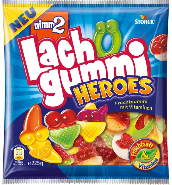 Bild 1 von Storck Nimm2 Lachgummi Heroes 225G