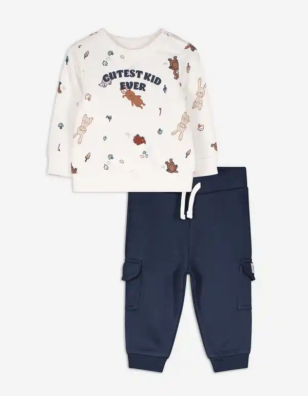 Bild 1 von Baby Set aus Sweatshirt und Hose - Messageprint