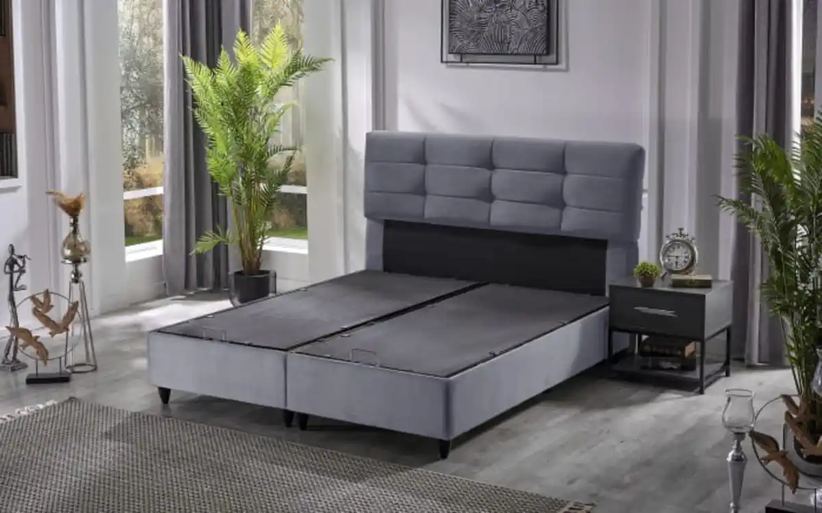 Bild 3 von HPI - Polsterbett Naomi, grau/blau, 180 x 200 cm, inkl. Bettkasten