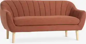 Sofa EGEDAL 2,5-Sitzer Stoff terrakotta/ eichenfarben