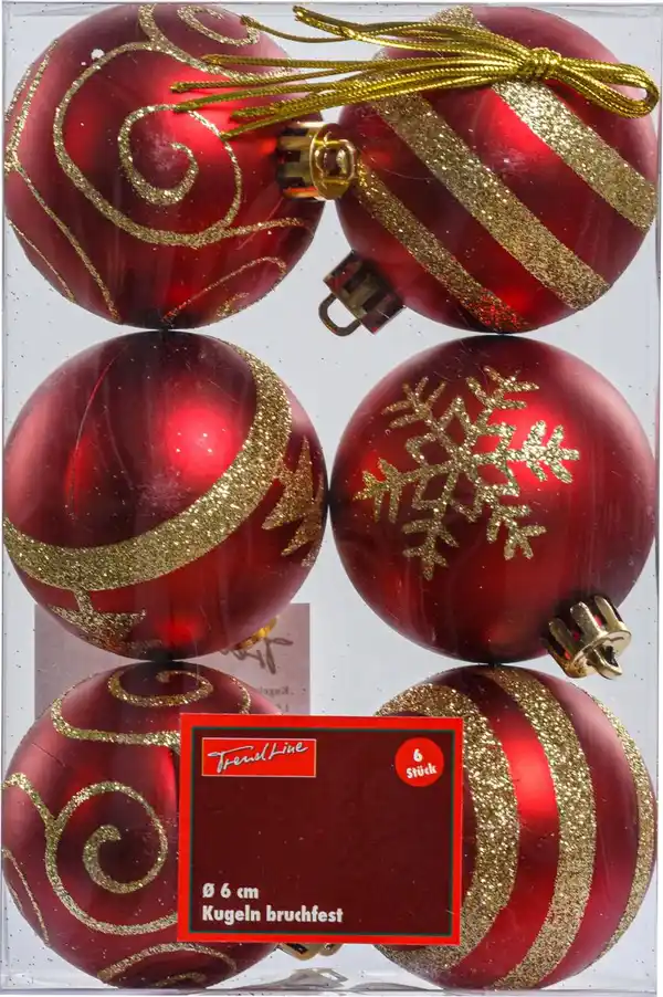 Bild 1 von TrendLine Christbaumkugeln
, 
bruchfest, Ø 6 cm, 6 Stück