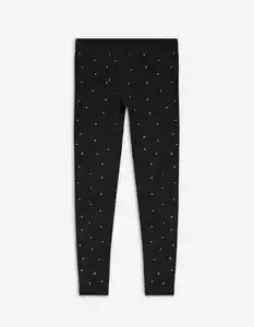 Kinder Leggings - Strasssteine - schwarz