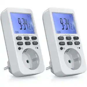 BEARWARE 2x Zeitschaltuhr programmierbar mit LCD Display Steckdosen Timer / max 3680W