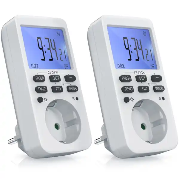 Bild 1 von BEARWARE 2x Zeitschaltuhr programmierbar mit LCD Display Steckdosen Timer / max 3680W