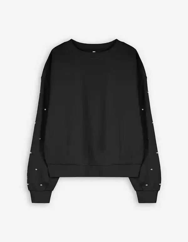 Bild 1 von Damen Sweatshirt - Ziersteine - schwarz