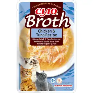 CIAO 3 x Katzenfutter Brühe mit Huhn & Thunfisch