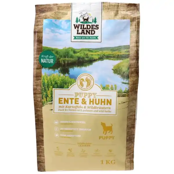 Bild 1 von Wildes Land Puppy Futter Classic Ente & Huhn mit Kartoffel (1kg)