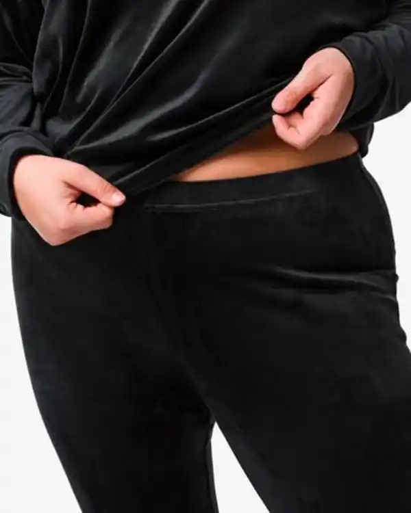 Bild 4 von Damen-Loungehose, Velours schwarz