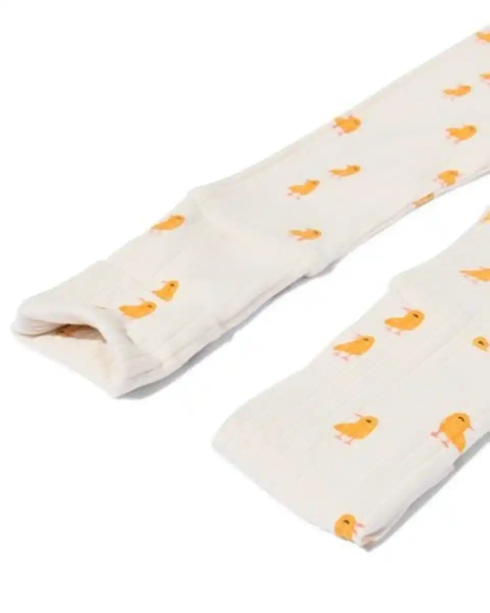 Bild 2 von Gerippte Leggings für Neugeborene zum Mitwachsen mit Bambusanteil eierschalenfarben