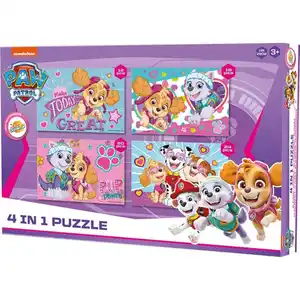 Raku Paw Patrol Puzzle "4 in 1" pink