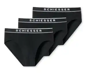 3 SCHIESSER Rio-Slips mit Bio-Baumwolle, schwarz