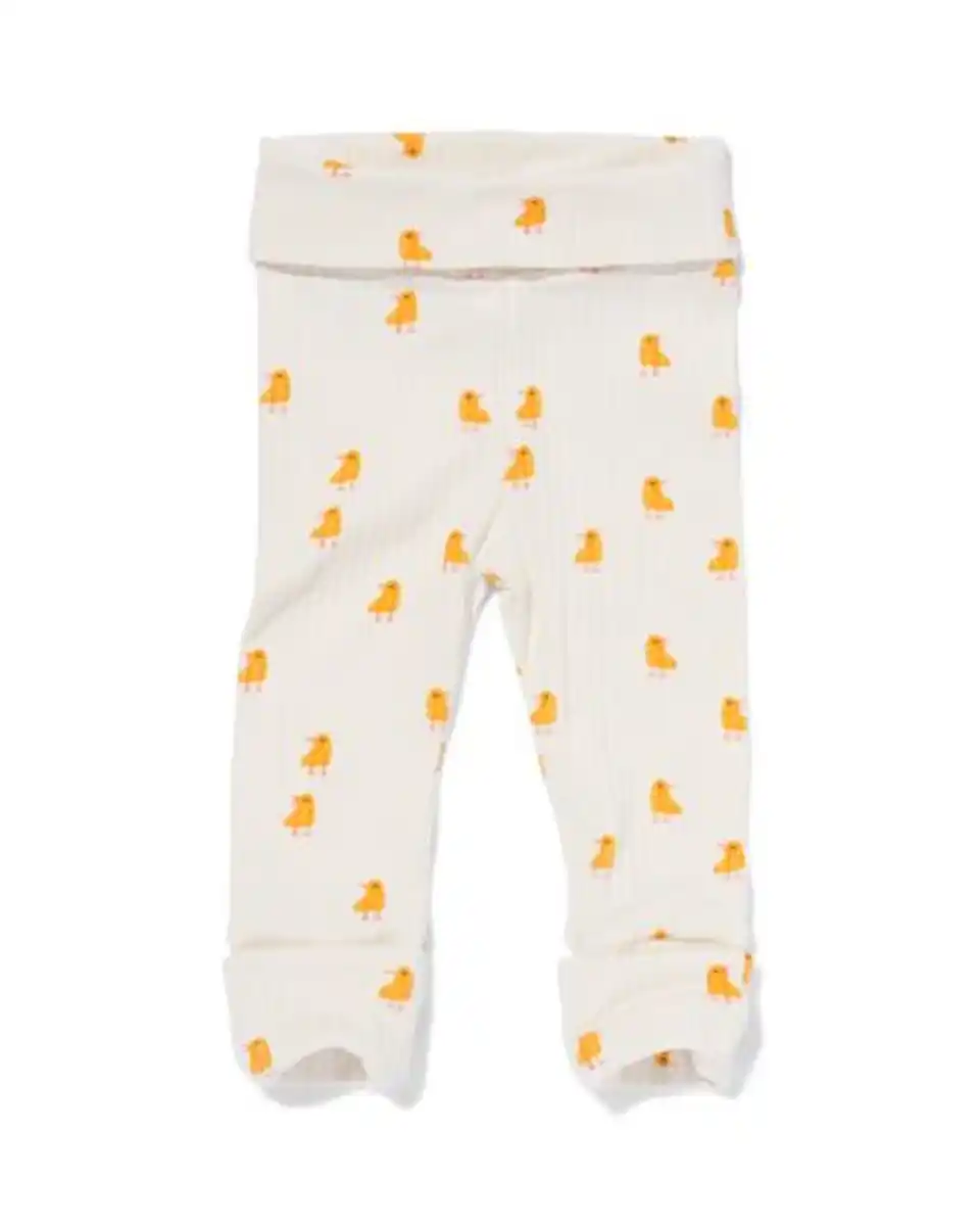 Bild 1 von Gerippte Leggings für Neugeborene zum Mitwachsen mit Bambusanteil eierschalenfarben