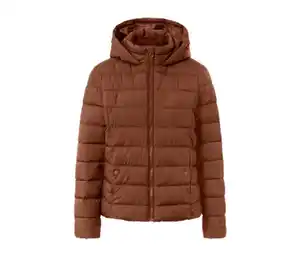 Steppjacke mit Kapuze, cognac