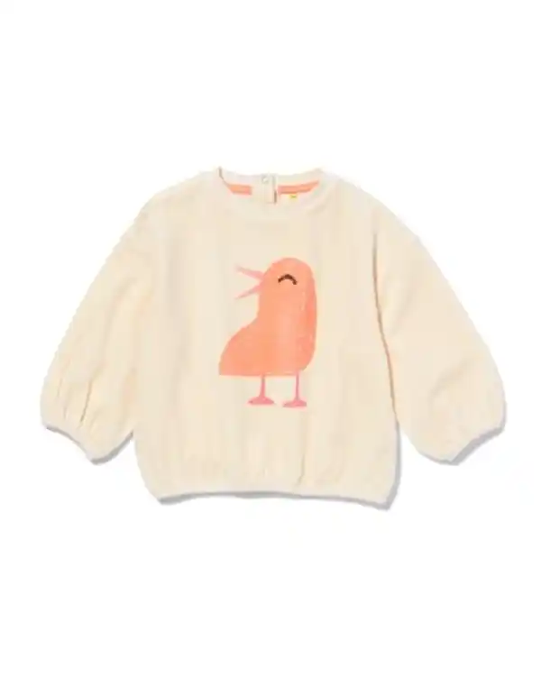 Bild 1 von Babypullover Velours Vogel ecru