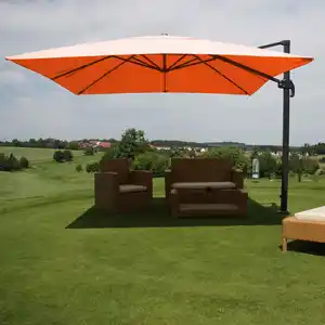 Gastronomie-Ampelschirm MCW-A96, 3x4m (Ø5m) Polyester Alu/Stahl 26kg ~ terracotta ohne Ständer