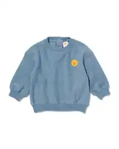 Babypulli Frottee Smiley blau