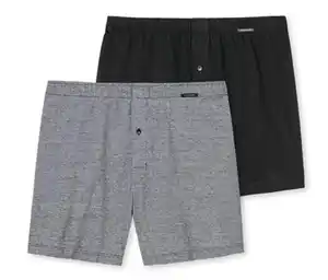 2 SCHIESSER Boxershorts aus Baumwolle, schwarz und grau