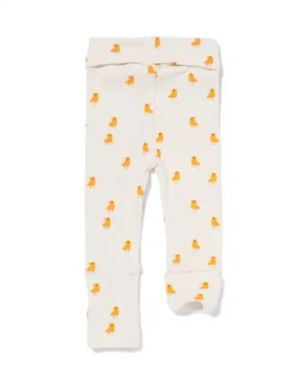 Bild 4 von Gerippte Leggings für Neugeborene zum Mitwachsen mit Bambusanteil eierschalenfarben
