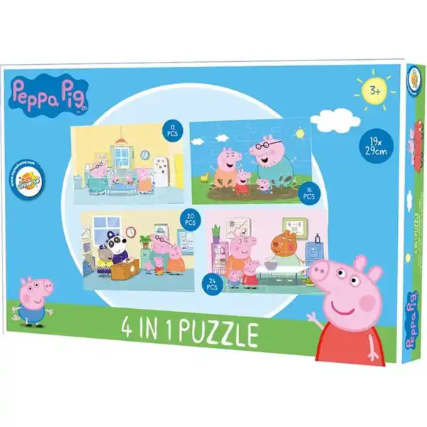 Bild 1 von Raku Peppa Pig Puzzle "4 in 1"