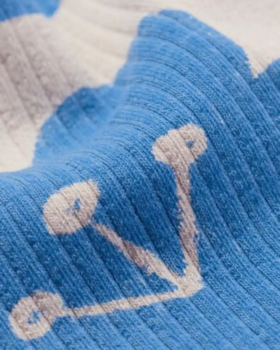 Bild 2 von Ausgestellte Kinderleggings mit Rippenstruktur und Blumenmuster blau