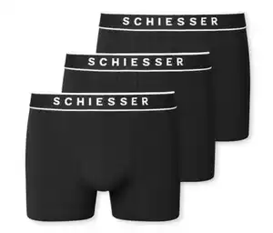 3 SCHIESSER Shorts mit Bio-Baumwolle, schwarz