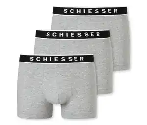 3 SCHIESSER Shorts mit Bio-Baumwolle, grau meliert