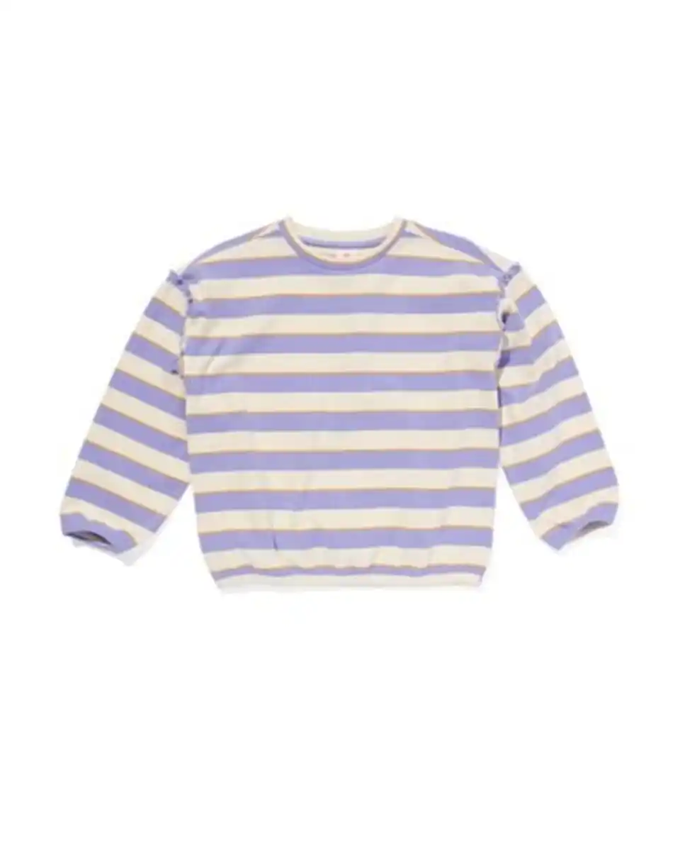 Bild 1 von Kinder-Pullover, gerippt, Streifen violett