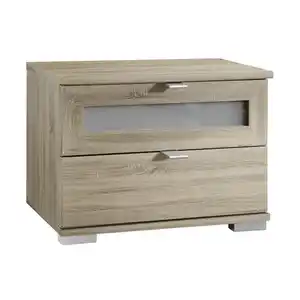 Livetastic Nachtschrank, Eiche, Metall, 2 Schubladen, 52x40x38 cm, Schlafzimmer, Nachttische