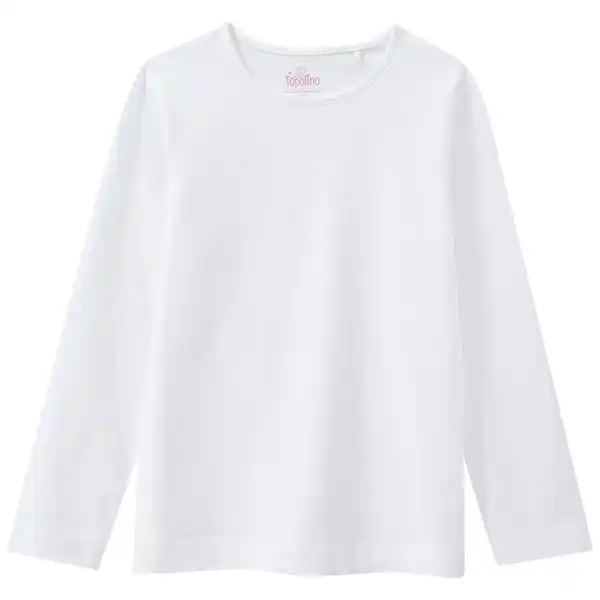 Bild 1 von Mädchen Langarmshirt im Basic-Look WEISS