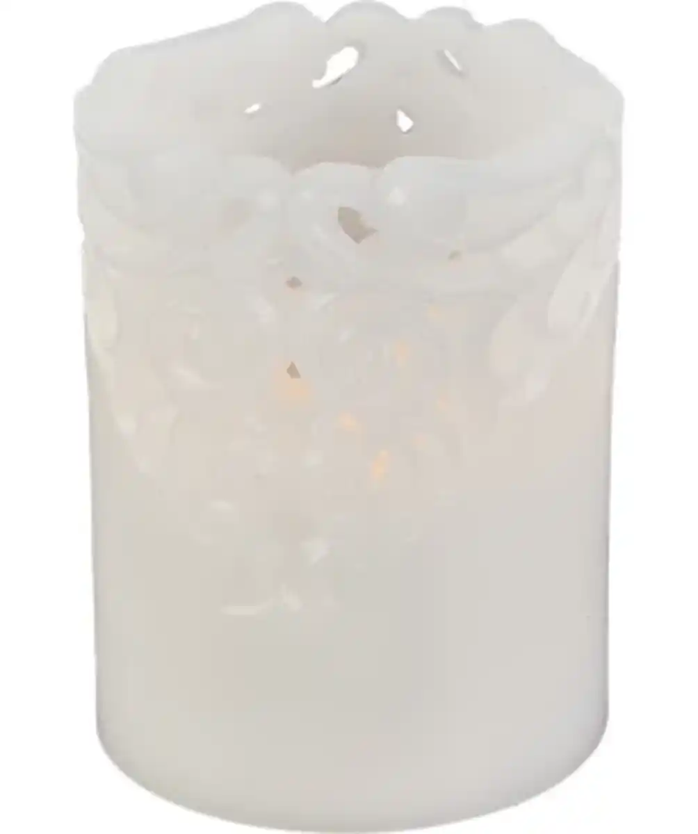 Bild 1 von LED-Kerze Weihnachten, ca. 7,5 x 7,5 x 10 cm, weiß