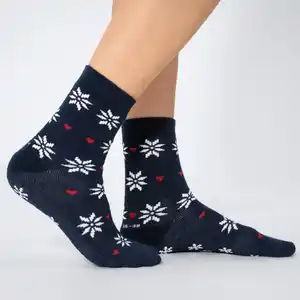 Damen-ABS-Socken mit Weihnachts-Motiven, 2er-Pack, Blue