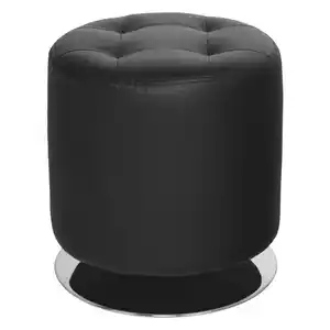 Xxxl Hocker, Schwarz, Chrom, Metall, Textil, rund, 40x40x40 cm, Wohnzimmer, Hocker, Sitzhocker