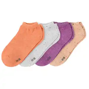 4 Paar Mädchen Sneaker-Socken im Set LILA / APRICOT / ORANGE