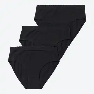 Damen-Rioslip mit schickem Bündchen, 3er-Pack, Black