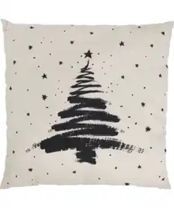 Kissen Weihnachten, Home & Deco, verschiedene Designs, ca. 50 x 50 cm, schwarz bedruckt